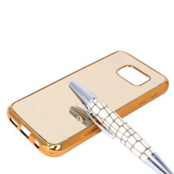 ebnb.gr - Θήκη TPU Καθρέφτης με Χρυσό περίγραμμα για Samsung Galaxy S7 - Χρυσό - TechMarket