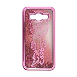 ebnb.gr - Θήκη TPU Ονειροπαγίδα με κινούμενη ροζ χρυσόσκονη και ροζ περίγραμμα για Samsung Galaxy J5 - TechMarket