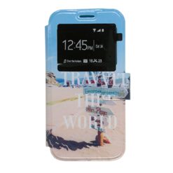 ebnb.gr - Θήκη flip Travel the World με Call Display και δυνατότητα STAND για Samsung Galaxy S6 Edge - TechMarket