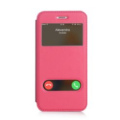 ebnb.gr - Θήκη flip με Call Display,δυνατότητα απάντησης και STAND για iPhone 7 / iPhone 8 - Φούξια - TechMarket