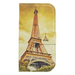 ebnb.gr - Θήκη Δερματίνης flip Πύργος του Eiffel - Gold - με υποδοχή καρτών και δυνατότητα STAND για Samsung Galaxy Core Prime G360F/G361 - TechMarket