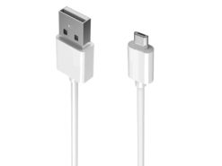 Hellas-Tech - Dunlop Καλώδιο Φόρτισης USB και microUSB μήκους 1m σε λευκό χρώμα κατάλληλο για smartphones και tablets - Dunlop - TechMarket
