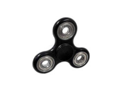 Hellas-Tech - Fidget Spinner Anti Stress Αγχολυτικό Πλαστικό Παιχνίδι Ανακούφισης Στρες 1 minute με Ασημί Ρουλεμάν Χρώμα Μαύρο - OEM - TechMarket