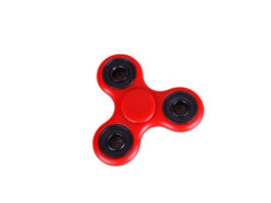 Hellas-Tech - Fidget Spinner Anti Stress Αγχολυτικό Πλαστικό Παιχνίδι Ανακούφισης Στρες 1 minute με Μαύρα Ρουλεμάν Χρώμα Κόκκινο - OEM - TechMarket