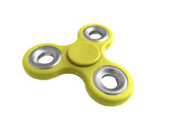 Hellas-Tech - Fidget Spinner Anti Stress Αγχολυτικό Πλαστικό Παιχνίδι Ανακούφισης Στρες 1.5 minutes με Ασημί Ρουλεμάν Χρώμα Κίτρινο - Cb - TechMarket