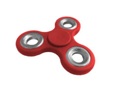 Hellas-Tech - Fidget Spinner Anti Stress Αγχολυτικό Πλαστικό Παιχνίδι Ανακούφισης Στρες 1.5 minutes με Ασημί Ρουλεμάν Χρώμα Κόκκινο - Cb - TechMarket