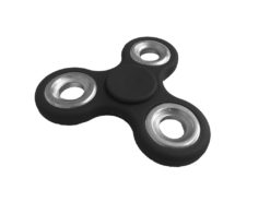 Hellas-Tech - Fidget Spinner Anti Stress Αγχολυτικό Πλαστικό Παιχνίδι Ανακούφισης Στρες 1.5 minutes με Ασημί Ρουλεμάν Χρώμα Μαύρο - Cb - TechMarket