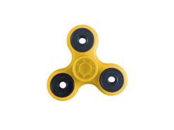 Hellas-Tech - Fidget Spinner Anti Stress Αγχολυτικό Πλαστικό Παιχνίδι Ανακούφισης Στρες Που Φωσφορίζει στο Σκοτάδι 1.5 minutes με Μαύρα Ρουλεμάν Χρώμα Κίτρινο - OEM - TechMarket