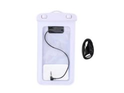 Hellas-Tech - Αδιάβροχη θήκη κινητού έως 6.5'', με Jack ακουστικά, διαστάσεις 21x11.2x1.2 εκατοστά, σε 4 χρώματα, Grundig Λευκό - Grundig - TechMarket