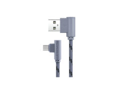 Hellas-Tech - Καλώδιο Braided Micro Android USB φόρτισης και μεταφοράς δεδομένων σε σχήμα L μήκους 100cm, CL-90 - Cb - TechMarket
