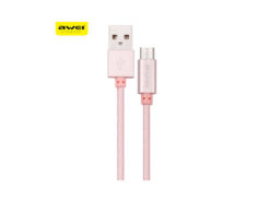 Hellas-Tech - Καλώδιο USB σε microUSB 2.0 με Καλώδιο 0.3m για Υψηλής Ταχύτητας Φόρτιση και Συγχρονισμό του Smartphone και του Tablet σας, Awei CL-10 Ροζ - Cb - TechMarket