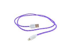 Hellas-Tech - Καλώδιο φόρτισης στρογγυλό για Smartphone USB σε Lightning 97cm με επένδυση από κλωστή Μωβ - OEM - TechMarket