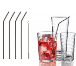 Snatch - Σετ 4 Ανοξείδωτα Οικολογικά Καλαμάκια & 1 Βουρτσάκι Καθαρισμού - TechMarket