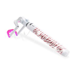 ebnb.gr - MonoPod για Selfie φωτογραφίες Zebra Pattern με glitter OEM - Κόκκινο - TechMarket