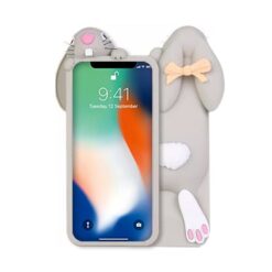 ebnb.gr - Θήκη 3D σιλικόνης Bunny για iPhone X / Xs - Γκρι - TechMarket