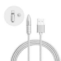 ebnb.gr - mizoo (X26) Bullet Καλώδιο Γρήγορης φόρτισης & μεταφοράς δεδομένων USB 2.0 to micro USB (1m) - Ασημί. - TechMarket