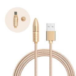 ebnb.gr - mizoo (X26) Bullet Καλώδιο Γρήγορης φόρτισης & μεταφοράς δεδομένων USB 2.0 to micro USB (1m) - Χρυσό. - TechMarket
