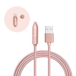 ebnb.gr - mizoo (X26) Bullet Καλώδιο Γρήγορης φόρτισης & μεταφοράς δεδομένων USB to lightning (1m) - Ροζ Χρυσό. - TechMarket
