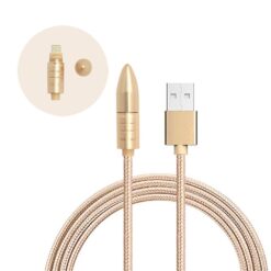 ebnb.gr - mizoo (X26) Bullet Καλώδιο Γρήγορης φόρτισης & μεταφοράς δεδομένων USB to lightning (1m) - Χρυσό. - TechMarket