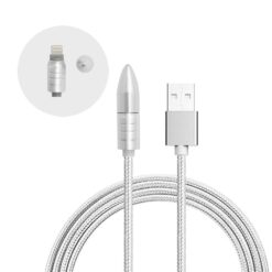 ebnb.gr - mizoo (X26) Bullet Καλώδιο Γρήγορης φόρτισης & μεταφοράς δεδομένων USB to lightning (1m) - Ασημί. - TechMarket