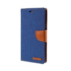 ebnb.gr - Θήκη flip Canvas με υποδοχή καρτών και δυνατότητα STAND για Samsung Galaxy J3 (2017) - Μπλε - TechMarket