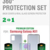 e-shop.gr - 4SMARTS 360° PREMIUM PROTECTION SET WITH COLOUR FRAME GLASS FOR SAMSUNG GALAXY A51 BLACK - TechMarket