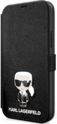 e-shop.gr - KARL LAGERFELD COVER SAFFIANO ICONIC BOOK FOR APPLE IPHONE 12 MINI BLACK KLFLBKP12SIKMSBK - TechMarket