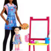 e-shop.gr - BARBIE YOU CAN BE ANYTHING - DARK SKIN DOLL ART TEACHER WITH BRUNETTE KID DOLL (GJM30) - TechMarket