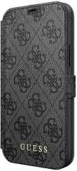 e-shop.gr - GUESS IPHONE 12 MINI 5,4 GUFLBKSP12S4GG GRAY BOOK FLIP CASE 4G CHARMS COLLECTION - TechMarket