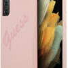 e-shop.gr - GUESS SILICONE CASE SILICONE VINTAGE SCRIPT FOR SAMSUNG GALAXY S21 5G G991 PINK - TechMarket
