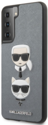 e-shop.gr - KARL LAGERFELD COVER SAFFIANO K&C HEADS FOR SAMSUNG GALAXY S21+ 5G G996 SILVER - TechMarket