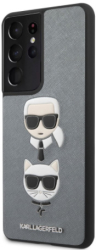 e-shop.gr - KARL LAGERFELD COVER SAFFIANO K&C HEADS FOR SAMSUNG GALAXY S21 ULTRA 5G G998 SILVER - TechMarket