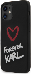 e-shop.gr - KARL LAGERFELD SILICONE CASE FOREVER FOR APPLE IPHONE 12 MINI BLACK KLHCP12SSILKRBK - TechMarket
