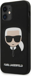 e-shop.gr - KARL LAGERFELD SILICONE CASE HEAD FOR APPLE IPHONE 12 MINI BLACK KLHCP12SSLKHBK - TechMarket