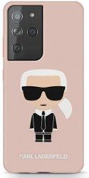 e-shop.gr - KARL LAGERFELD SILICONE CASE ICONIK FULL BODY FOR SAMSUNG GALAXY S21 ULTRA 5G G998 PINK - TechMarket