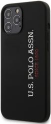 e-shop.gr - US POLO ORIGINAL SILICONE CASE FOR APPLE IPHONE 12 / APPLE IPHONE 12 PRO BLACK - TechMarket