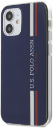 e-shop.gr - US POLO ORIGINAL SILICONE CASE TRICOLOR VERTICAL STRIPES APPLE IPHONE 12 MINI LIGHT NAVY - TechMarket