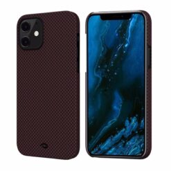 Mozik - Pitaka MagCase Aramid Kevlar για το iPhone 12. Black/Red (Plain) - TechMarket
