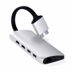 Mozik - Satechi Aluminum Type-C Dual Multimedia Adapter. Silver - TechMarket