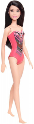 e-shop.gr - BARBIE DOLL BEACH - BLACK HAIR DOLL WITH PINK GRAPHIC SWIMSUIT (DHW38) - TechMarket