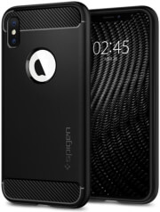 e-shop.gr - SPIGEN RUGGED ARMOR BACK COVER CASE FOR APPLE IPHONE X / XS MATTE BLACK - TechMarket