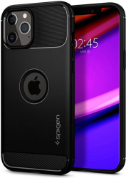 e-shop.gr - SPIGEN RUGGED ARMOR BACK COVER CASE FOR IPHONE 12 / 12 PRO MATTE BLACK - TechMarket