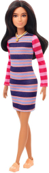 e-shop.gr - BARBIE FASHIONISTAS #147 BRUNETTE HAIR DRESS WITH STRIPES (GYB02) - TechMarket