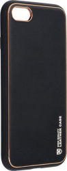 e-shop.gr - FORCELL LEATHER BACK COVER CASE FOR IPHONE 7 / 8 / SE 2020 BLACK - TechMarket