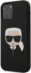 e-shop.gr - KARL LAGERFELD SILICONE CASE HEAD FOR APPLE IPHONE 12 / APPLE IPHONE 12 PRO BLACK - TechMarket